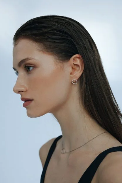 SIMPLE EARRINGS SILVER - Image 2
