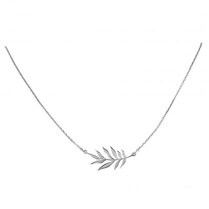 PALM LEAF NECKLACE SILVER